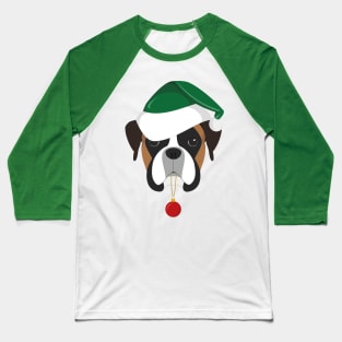 Christmas Boxer Dog Baseball T-Shirt